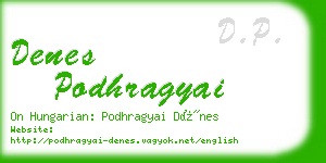 denes podhragyai business card